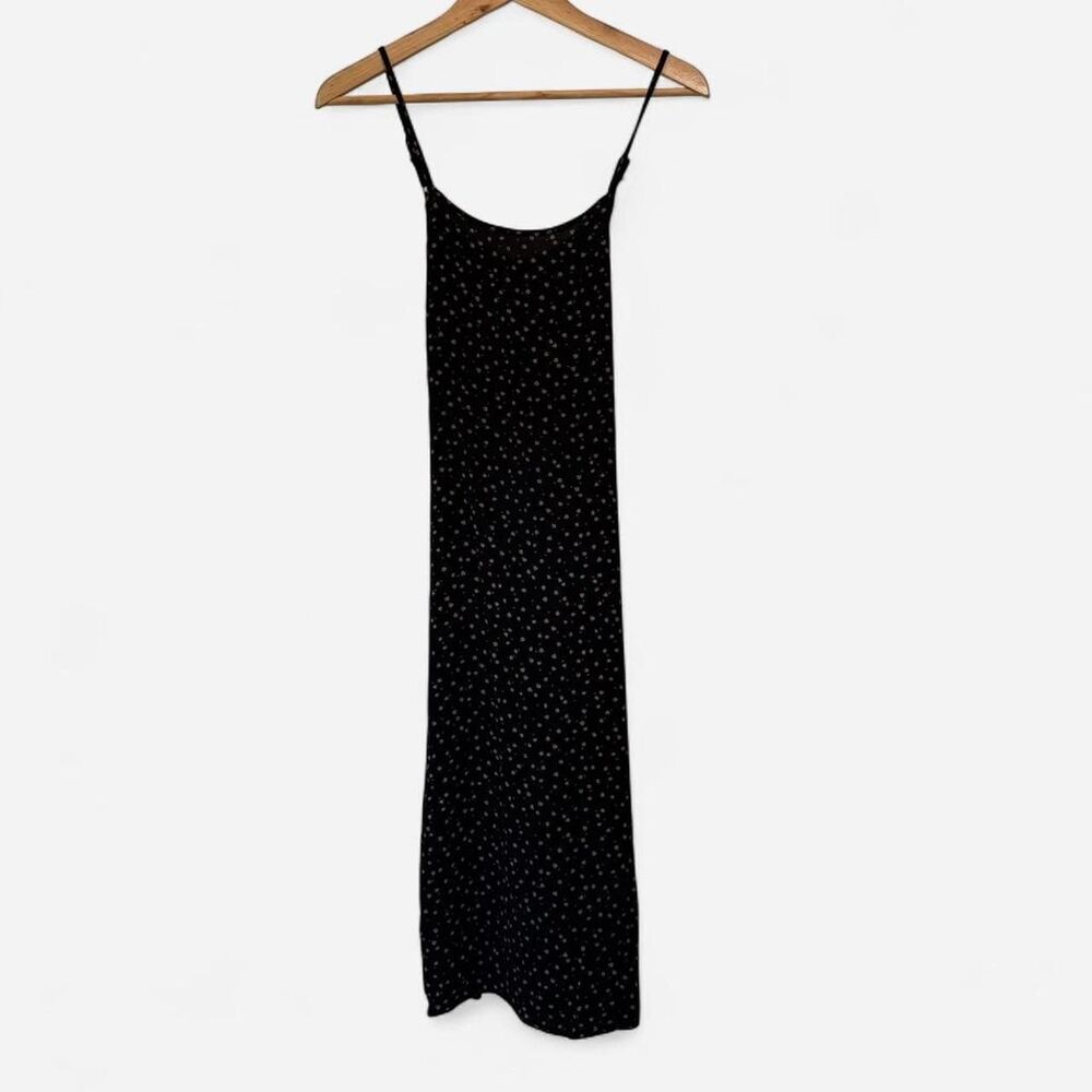 Black Floral Brandi Melville Midi Slip Dress Whimsygoth Indie